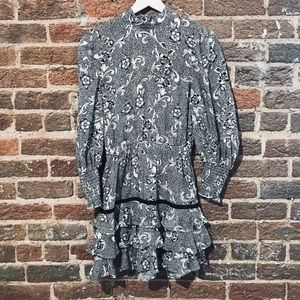 Long Sleeve High Neck Floral Dress